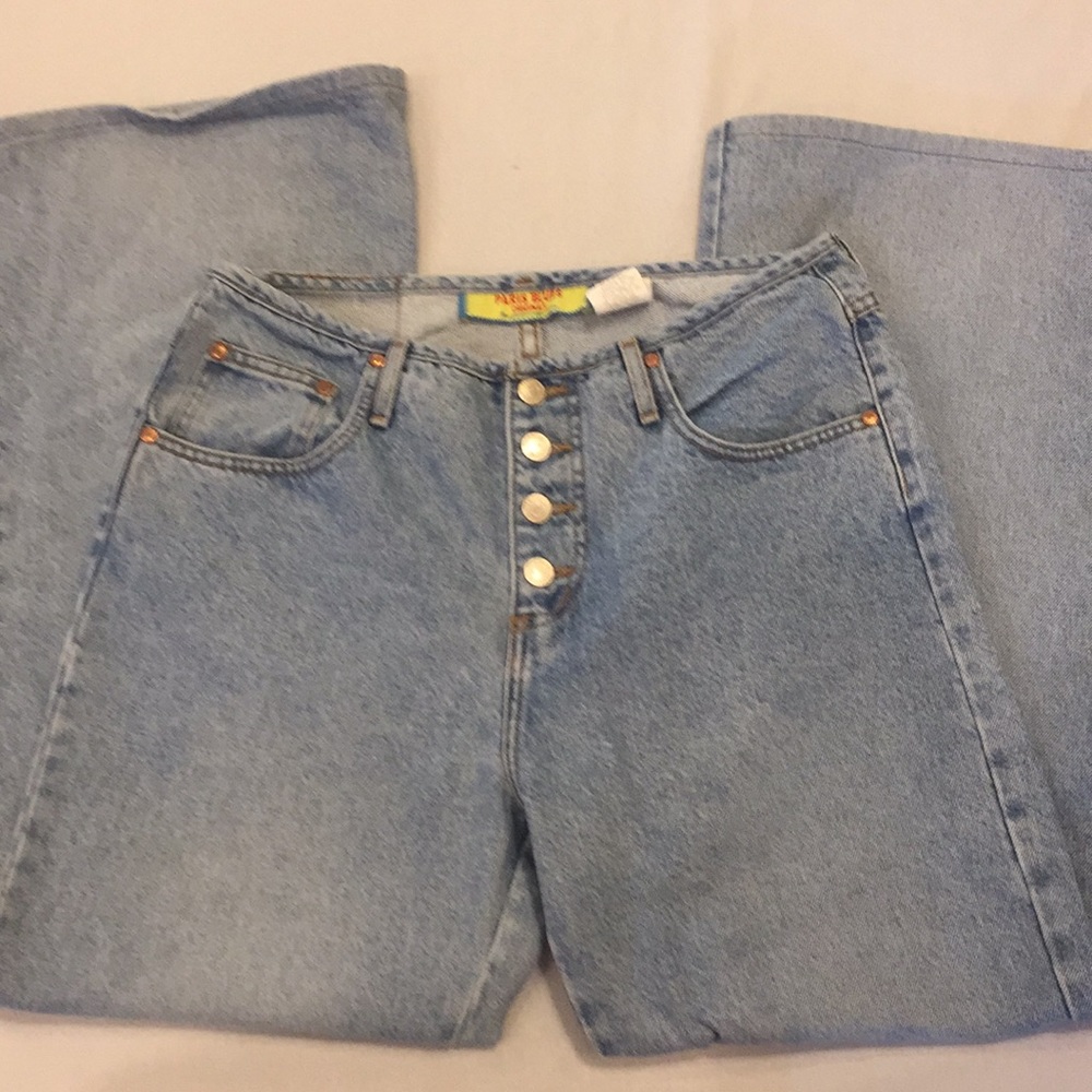 Vintage Paris Blues Button Fly Bell Bottom Jeans